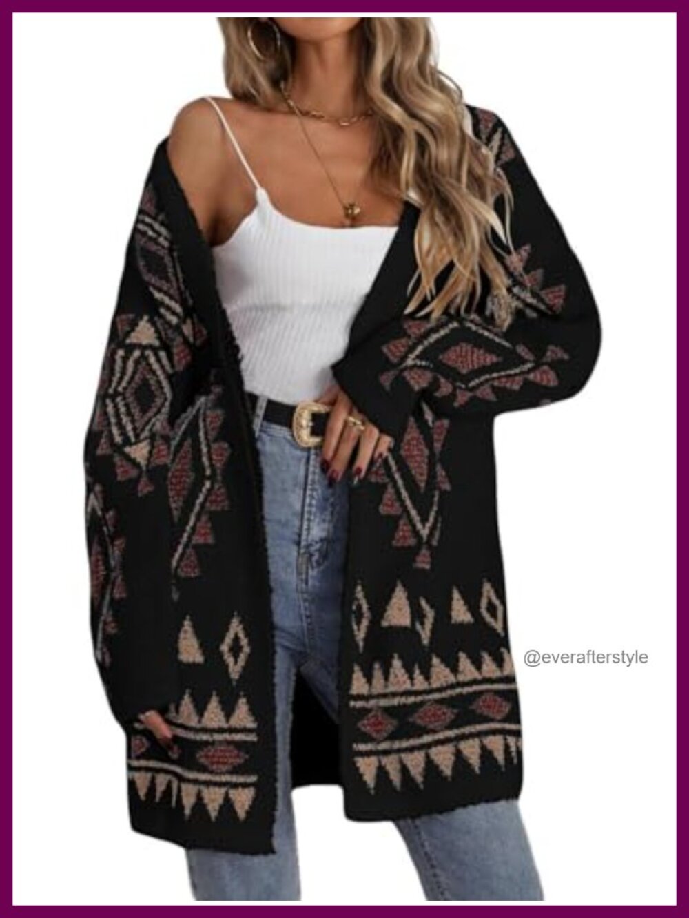 Open Front Long Sleeve Boho Chunky Knit Cardigan Loose Oversized